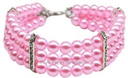3 Row Pearl Necklace - Light Pink